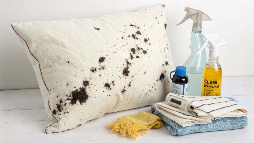 Black stains on your pillow and removing process youtube