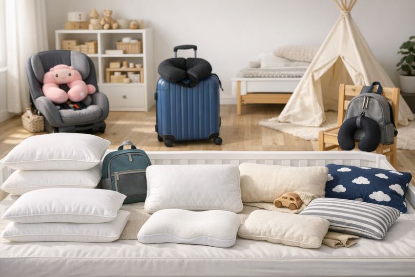 Comparison of affordable toddler pillows for including sleeping, travel, and organic options.