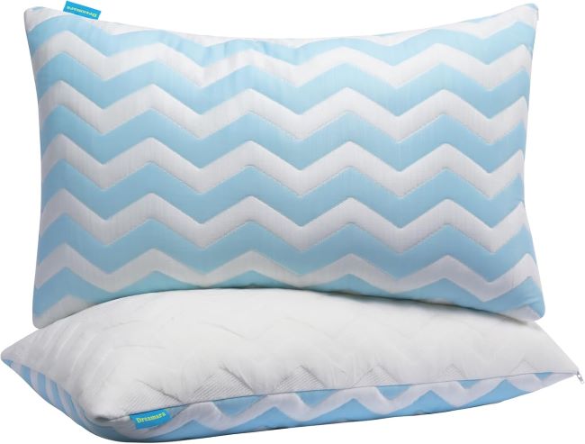 Dreamara King Cooling Bed Pillow 2-Pack, Adjustable Shredded Memory Foam, Breathable Support for Hot Sleepers
