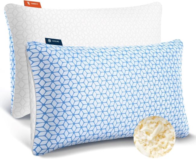 Love Attitude Queen Shredded Memory Foam Pillow 2-Pack, Adjustable Cooling for Side, Back, Stomach Sleepers