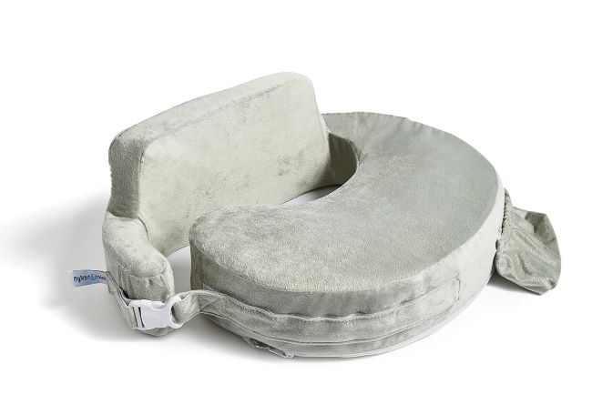 My Brest Friend Super Deluxe Nursing Pillow in platinum with ergonomic wraparound design and side pocket for breastfeeding support