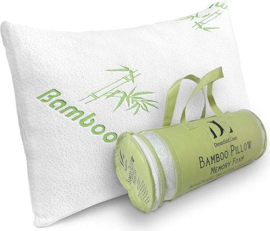 DreamField Linen Memory Foam Bamboo Pillow Queen Size