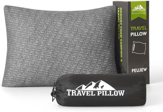 PEUJEW Shredded Memory Foam Pillow for Camping