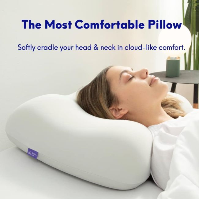 C CUSHION LAB ergonomic deep sleep pillow with contoured cervical support for side and back sleepers reducing neck and shoulder strain