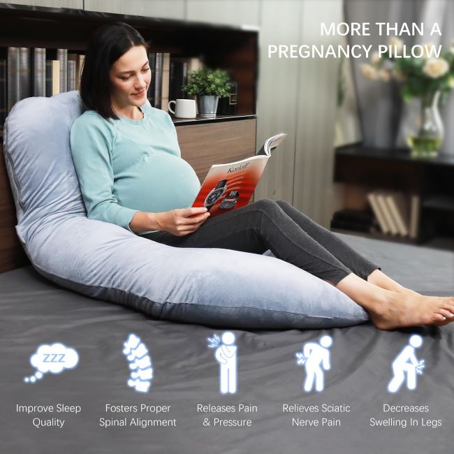 MOON PARK U-shaped pregnancy pillow supporting full body alignment for restful sleep