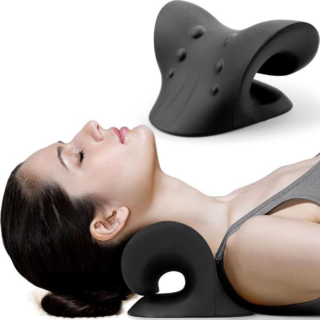RESTCLOUD cervical traction neck stretcher designed for spine alignment and neck relaxation support at home