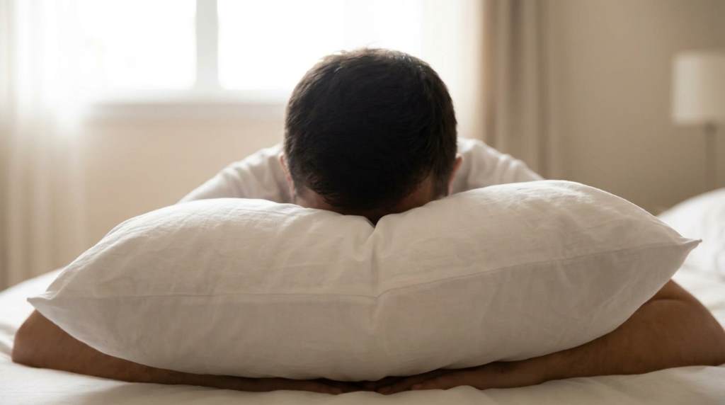 Memory foam thin pillow with breathable cover for stomach sleepers