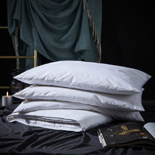 Three Geese adjustable goose feather pillow with soft cotton cover for personalized sleeping comfort