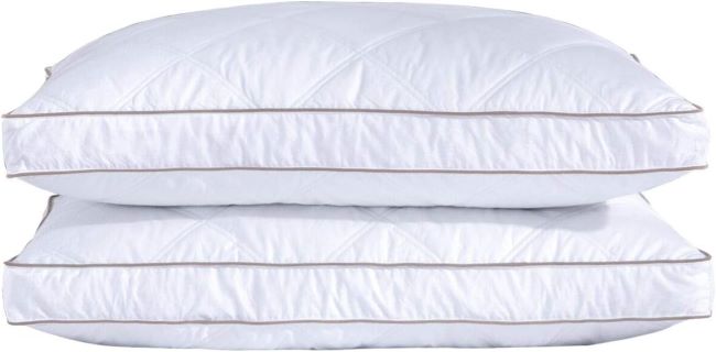 puredown hotel collection goose feather and down pillows with gusseted design, king size, set of 2