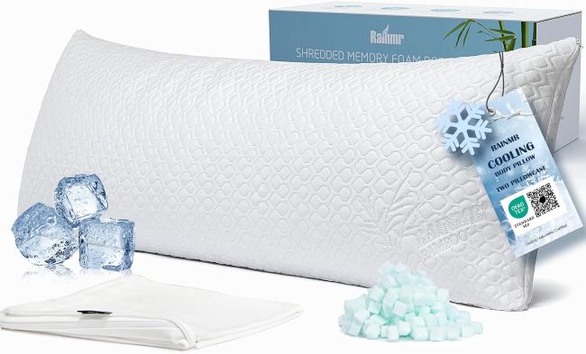 Rainmr firm memory foam body pillow with cooling design in Massachusetts