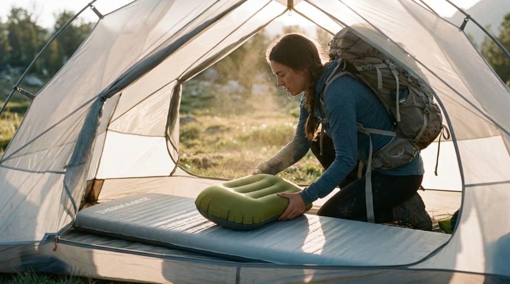 Best camping pillow for backpacking with compact lightweight design