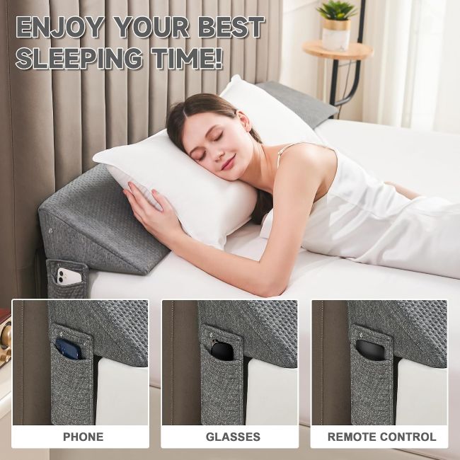 IFNOW bed wedge pillow against headboard